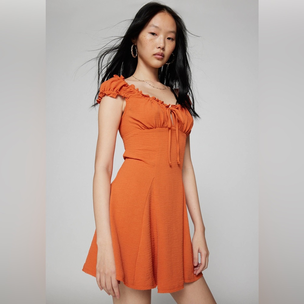 UO Blair Mini Dress milkmaid style